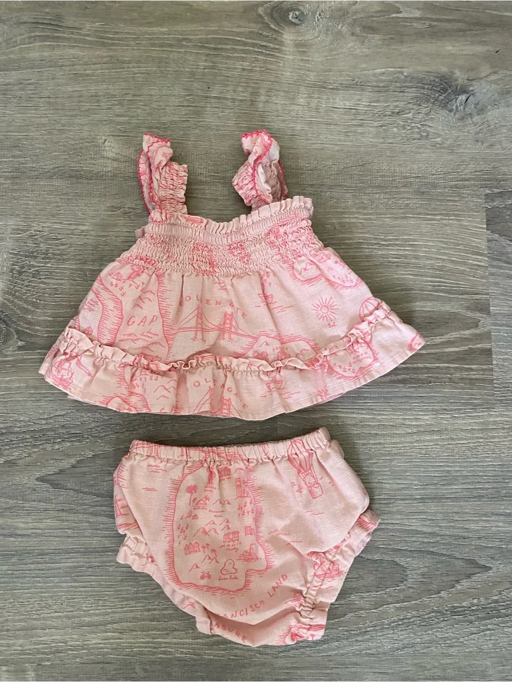 GAP Pink Ruffle Two-Piece Outfit Set